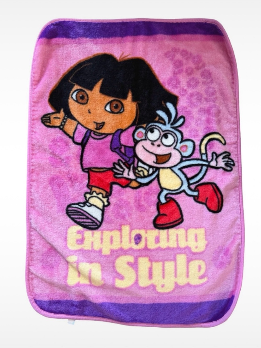 Kids Pink Dora Character Plush Throw Blanket - Exploring in Style